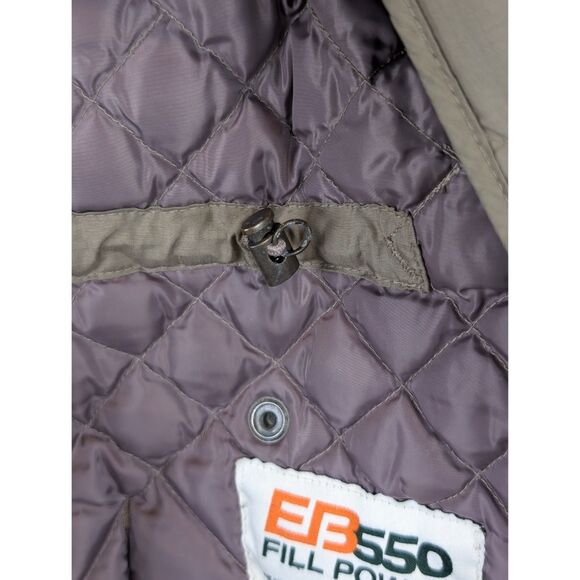 Eddie Bauer Quilted Goose Down Jacket Snap Button Brown Women's Size XL - Picture 15 of 16